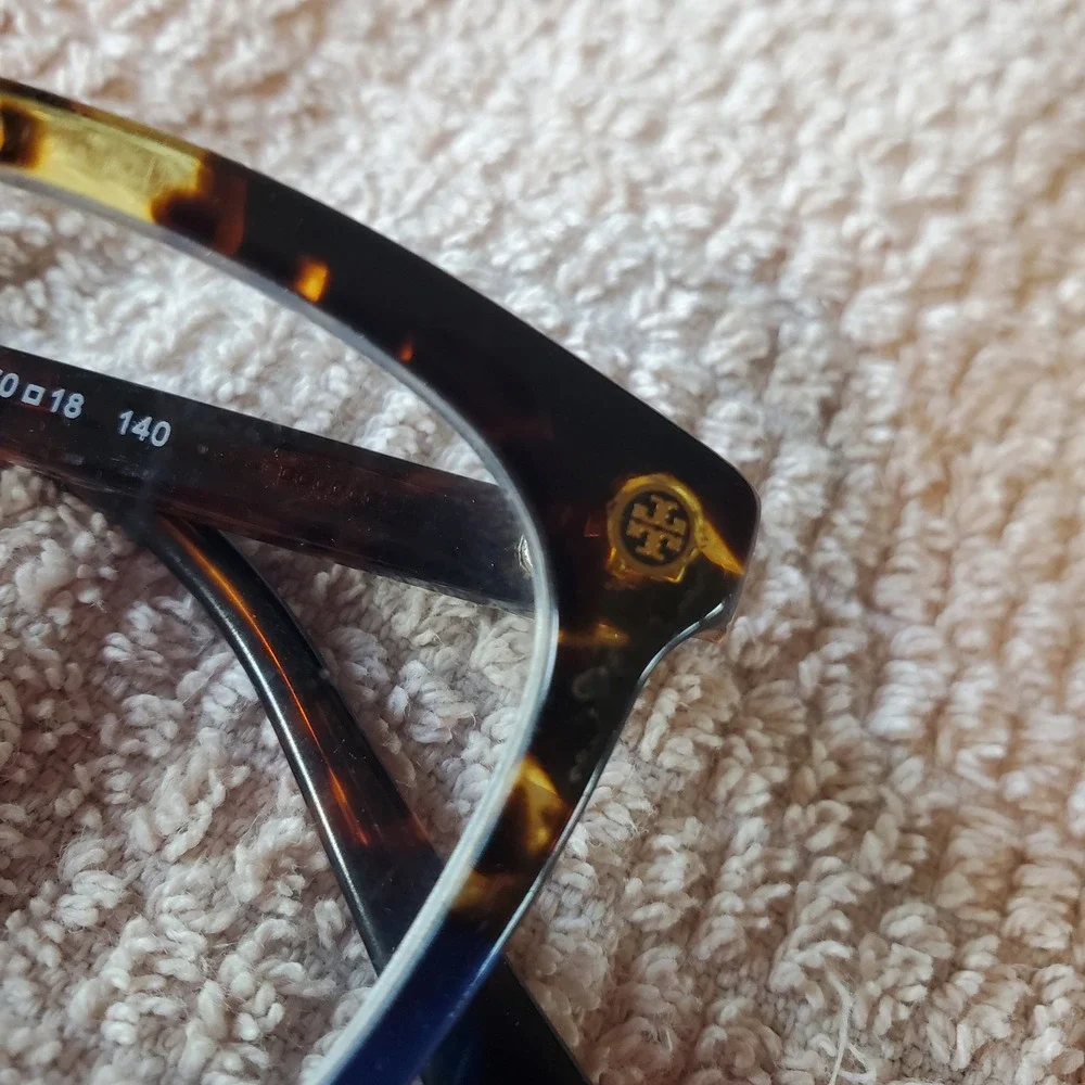 Tory Burch TY 2094 1755 Tortoise Blue Rectangular Eyeglasses Frames 50-18-140